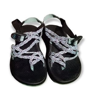 Chaco ZX/2 Classic BLUE GREEN White  Sandals 8